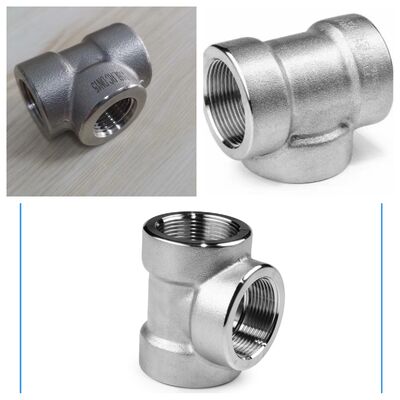 উচ্চ মানের ASME B16.9/ASTM A403 WP316 304 SS স্টেইনলেস স্টীল থ্রেড সমান ব্যাসার্ধ Tee