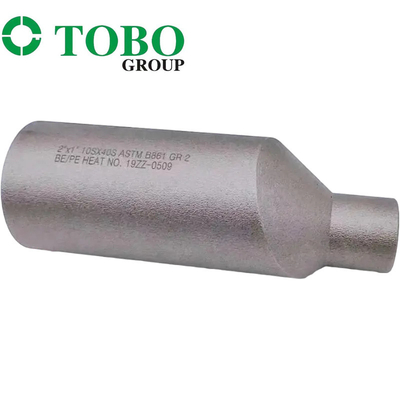 নকল পাইপ ফিটিং টাইটানিয়াম অ্যালয় স্টিল ASTM B861 GR2 2'' x 1'' SCH10S x SCH40S টাইটানিয়াম অ্যালয় সোয়াজ স্তনবৃন্ত