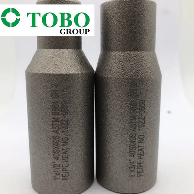 নকল পাইপ ফিটিং টাইটানিয়াম অ্যালয় স্টিল ASTM B861 GR2 2'' x 1'' SCH10S x SCH40S টাইটানিয়াম অ্যালয় সোয়াজ স্তনবৃন্ত