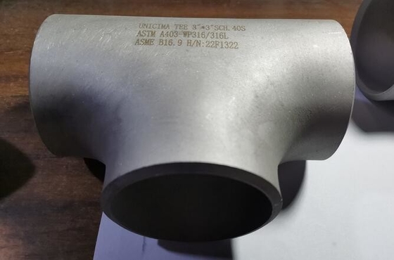 বিজোড় বাট ওয়েল্ডিং স্ট্রেইট টি 3”*3” SCH-40S ASTM A403-WP316/316L ASME B16.9