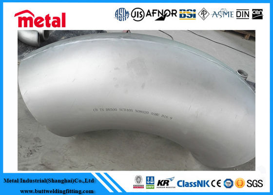 ASME B16 9 নিকেল খাদ পাইপ জিনিসপত্র NO8020 90 ডিগ্রী কনুই এলআর খাদ 20